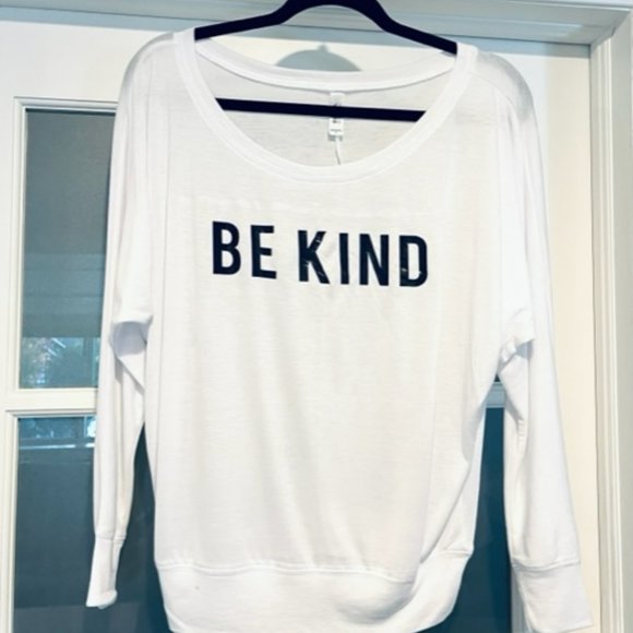 "BE KIND" Off the Shoulder Casual Top - Picture 1 of 1